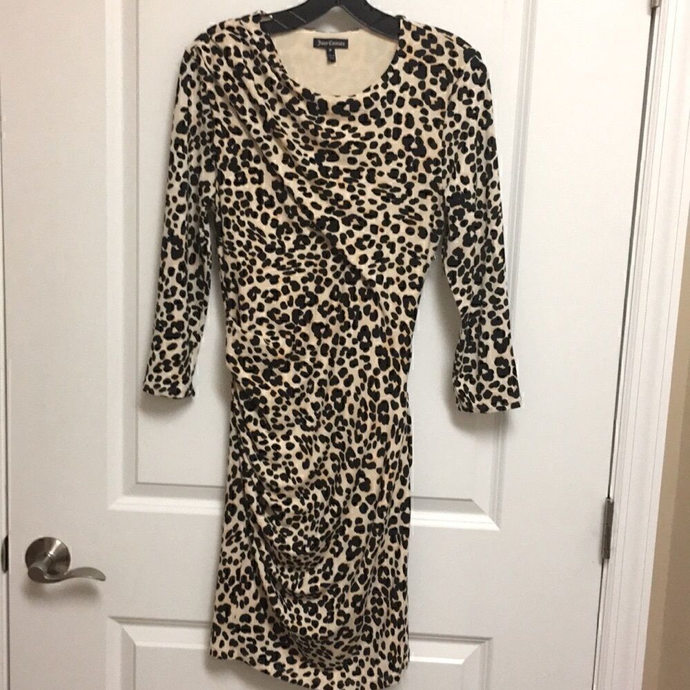 Juicy Couture animal print 3/4 sleeve dress sz M